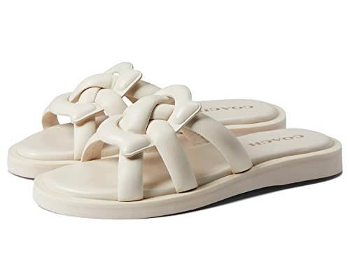 COACH Georgie Leather Sandal White 9 B (M)