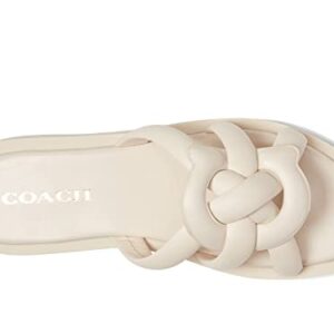 COACH Georgie Leather Sandal White 9 B (M)