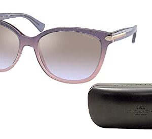 COACH HC8132 555494 57MM Shimmer Violet Peach Gradient/Violet Gradient Flash Cat Eye Sunglasses for Women + BUNDLE With Designer iWear Complimentary Eyewear Kit