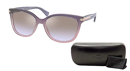 COACH HC8132 555494 57MM Shimmer Violet Peach Gradient/Violet Gradient Flash Cat Eye Sunglasses for Women + BUNDLE With Designer iWear Complimentary Eyewear Kit