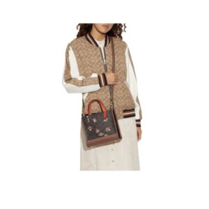 Coach Signature Jacquard Dempsey Tote 22 (IM/Brown Black Multi)