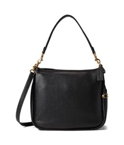 coach soft pebble leather cary shoulder bag black one size