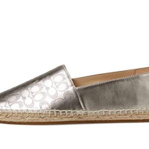 COACH Carley Metallic Leather Espadrille Platinum Champagne 5 B (M)