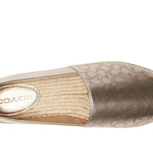 COACH Carley Metallic Leather Espadrille Platinum Champagne 5 B (M)