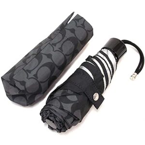 coach uv signature mini umbrella, graphite