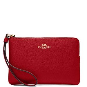 Coach Crossgrain Leather Corner Zip Wristlet Wallet (1941 Red)