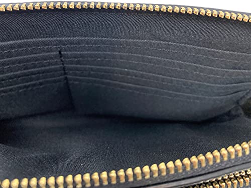 Coach Double Zip Leather Wallet Wristlet Style No. C5610, Lightweight, Black