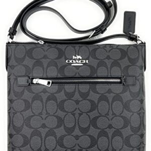 COACH Womens Rowan File Bag In Signature Canvas (SV/Graphite/Black)