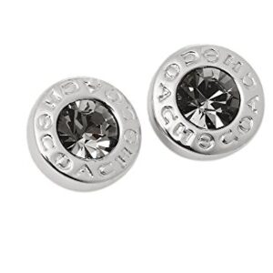 Coach OPEN CIRCLE STONE STRAND EARRINGS SILVER