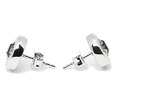 Coach OPEN CIRCLE STONE STRAND EARRINGS SILVER