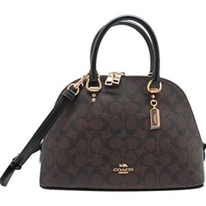 Coach Katy Satchel In Signature Canvas (IM/Brown Black)