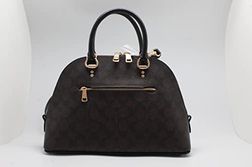 Coach Katy Satchel In Signature Canvas (IM/Brown Black)