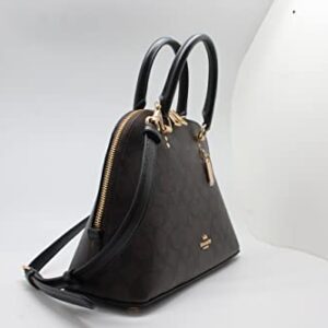 Coach Katy Satchel In Signature Canvas (IM/Brown Black)