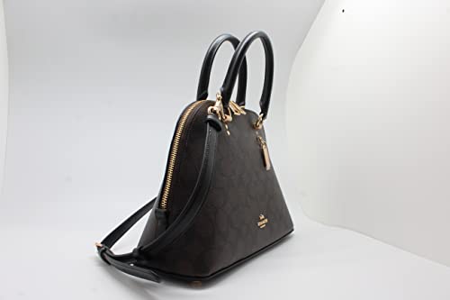 Coach Katy Satchel In Signature Canvas (IM/Brown Black)