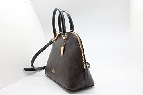 Coach Katy Satchel In Signature Canvas (IM/Brown Black)