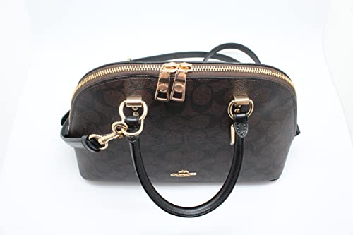 Coach Katy Satchel In Signature Canvas (IM/Brown Black)