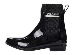coach rivington rain bootie black rubber 10 b (m)