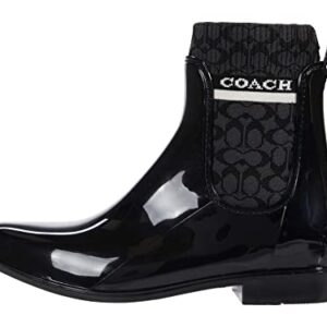 COACH Rivington Rain Bootie Black Rubber 10 B (M)