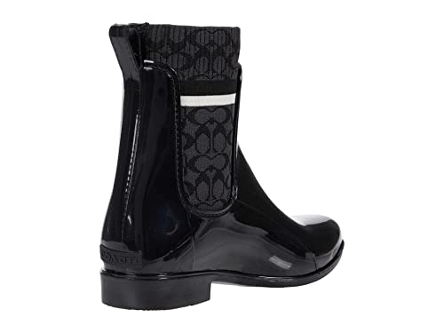 COACH Rivington Rain Bootie Black Rubber 10 B (M)