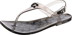 coach women’s natalee jelly sandals black rubber 8 b – medium