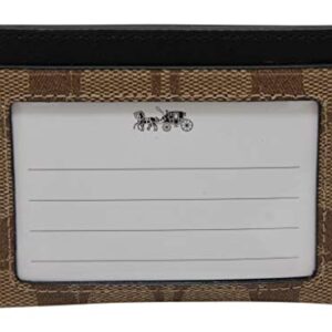 Coach Men ID Card Case Signature QB/Tan