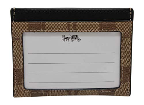 Coach Men ID Card Case Signature QB/Tan