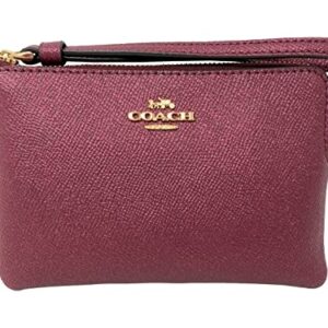 COACH Boxed Corner Zip Glitter Wristlet Black Cherry