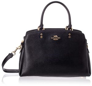 coach women’s lillie carryall top handle satchel bag (black)