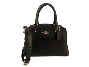 coach crossgrain leather mini lille carryall satchel – black, small