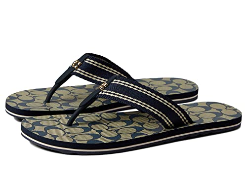 COACH Women's Zoe Flip-Flop Sandal Blue 7 B - Medium