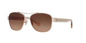 coach womens sunglasses (hc7064) gold/brown metal – non-polarized – 56mm
