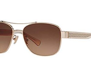 COACH Womens Sunglasses (HC7064) Gold/Brown Metal - Non-Polarized - 56mm