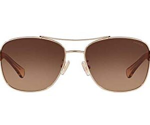 COACH Womens Sunglasses (HC7064) Gold/Brown Metal - Non-Polarized - 56mm