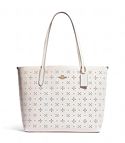 COACH Womens Mollie Tote 25 (Chalk Light Saddle)