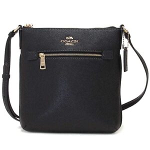 COACH Women's Mini Rowan File Shoulder Crossbody Bag (Crossgrain Leather - Black)