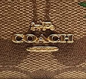 COACH Women's Mini Skinny ID Case (Signature Canvas - Wildflower Print - Khaki)