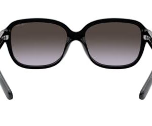 COACH Woman Sunglasses Black Frame, Dark Grey Gradient Lenses, 57MM