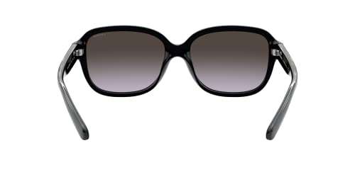 COACH Woman Sunglasses Black Frame, Dark Grey Gradient Lenses, 57MM