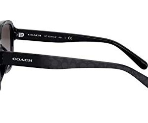 COACH Woman Sunglasses Black Frame, Dark Grey Gradient Lenses, 57MM