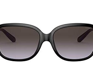 COACH Woman Sunglasses Black Frame, Dark Grey Gradient Lenses, 57MM
