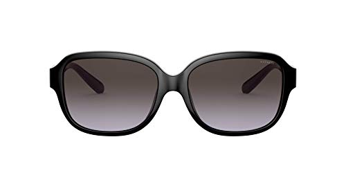 COACH Woman Sunglasses Black Frame, Dark Grey Gradient Lenses, 57MM