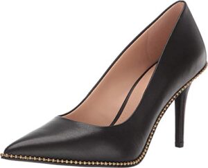 coach 85 mm waverly pump with beadchain black leather 7.5