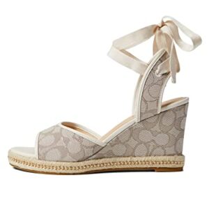 COACH Page Jacquard Wedge Beige 8.5 B (M)