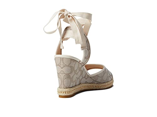 COACH Page Jacquard Wedge Beige 8.5 B (M)