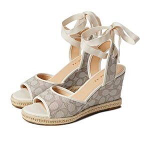 COACH Page Jacquard Wedge Beige 8.5 B (M)