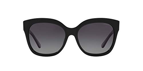 COACH Woman Sunglasses Black Frame, Grey Gradient Polar Lenses, 56MM