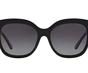 COACH Woman Sunglasses Black Frame, Grey Gradient Polar Lenses, 56MM