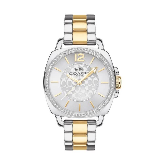 COACH 14503143 Silver Dial Two-Tone Gold/Silver Stainless Steel Bracelet Ladies Boyfriend 34mm Watch