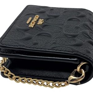 Coach Signature Leather Mini Wallet on a Chain Style No. C7361 Black