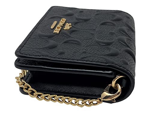 Coach Signature Leather Mini Wallet on a Chain Style No. C7361 Black